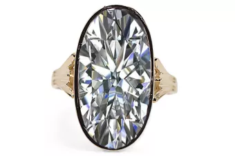 Anneau Artisanat vintage Zircon Or jaune 14 carats vrc113y